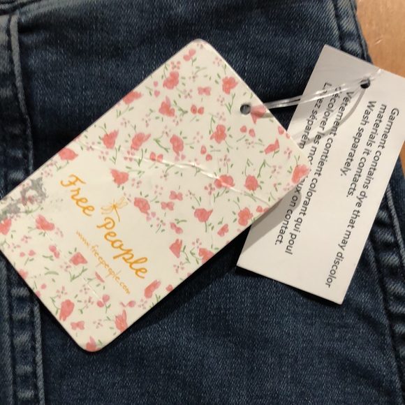 Free People stretchy dark blue denim mini paneled zipper skirt - Picture 9 of 13